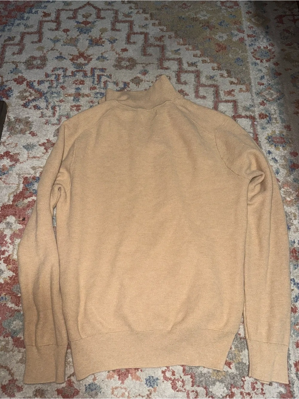 Polo Ralph Lauren Tan Camel Heather Quarter Zip Sweater M